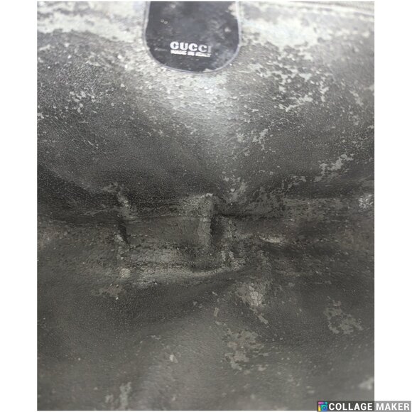 Gucci Enamel Handbag Auth Black Patent Leather Medium Women Made in Italy - Picture 4 of 12